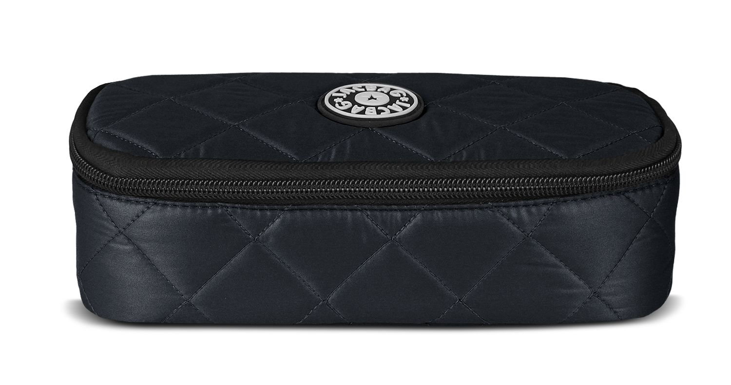 Jacbag Oval XL Soft-Oval Tip Büyük Boy Kapitone Kalem Kutusu Oval XL Soft-Siyah