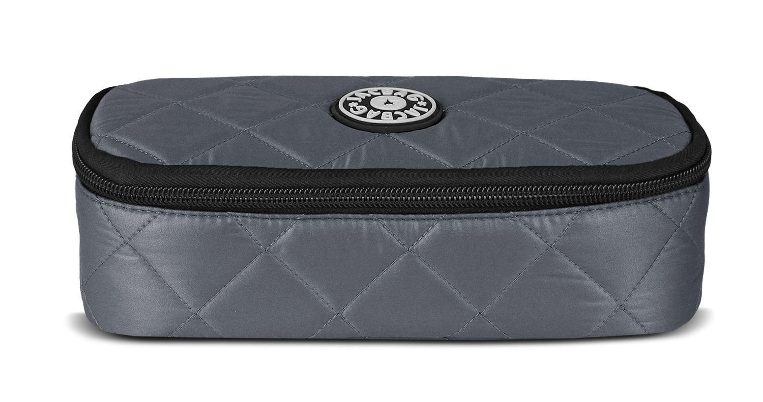 Jacbag Oval XL Soft-Oval Tip Büyük Boy Kapitone Kalem Kutusu Oval XL Soft-Gri