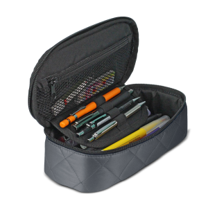 Jacbag Oval XL Soft-Oval Tip Büyük Boy Kapitone Kalem Kutusu Oval XL Soft-Gri