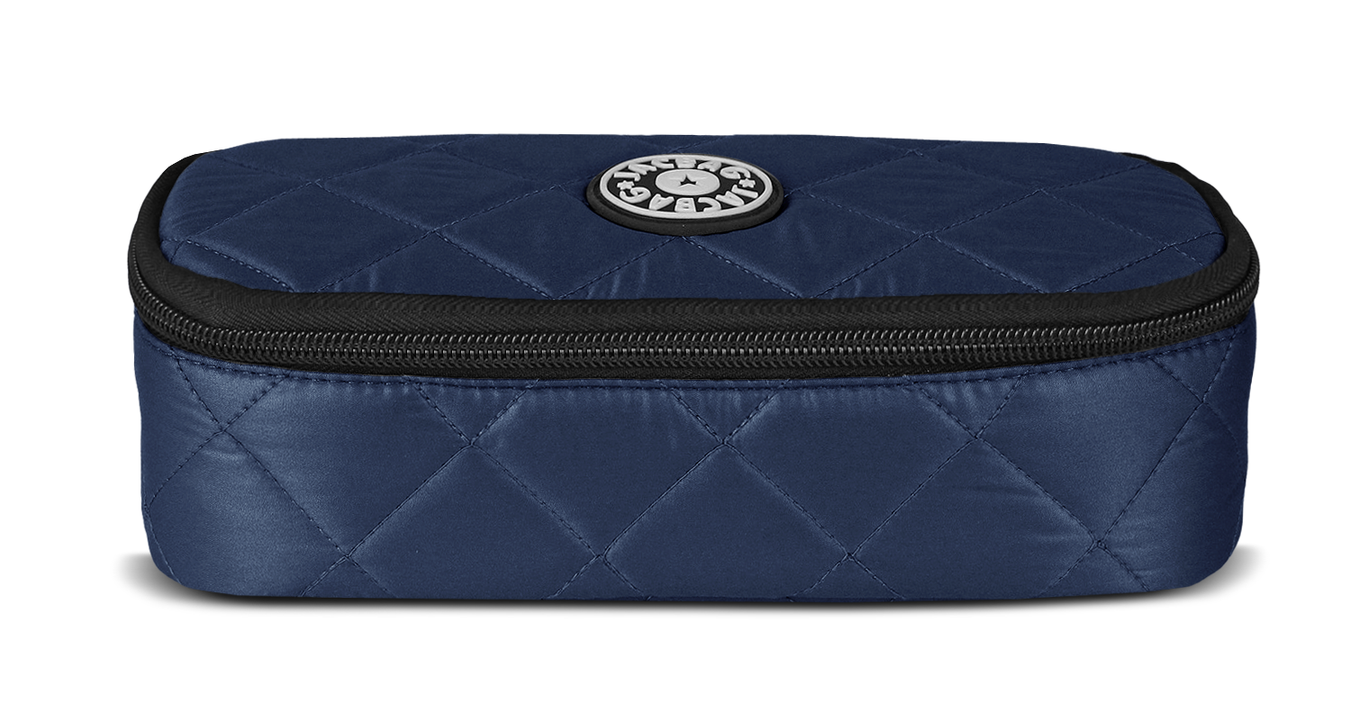 Jacbag Oval XL Soft-Oval Tip Büyük Boy Kapitone Kalem Kutusu Oval XL Soft-Lacivert