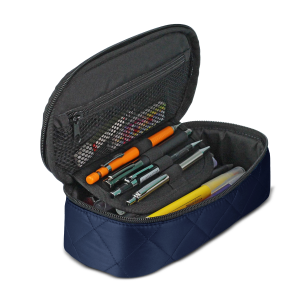 Jacbag Oval XL Soft-Oval Tip Büyük Boy Kapitone Kalem Kutusu Oval XL Soft-Lacivert