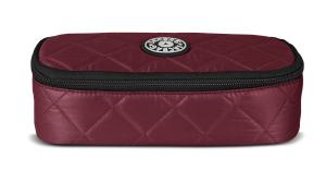 Jacbag Oval XL Soft-Oval Tip Büyük Boy Kapitone Kalem Kutusu Oval XL Soft-Bordo