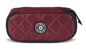 Jacbag Oval XL Soft-Oval Tip Büyük Boy Kapitone Kalem Kutusu Oval XL Soft-Bordo