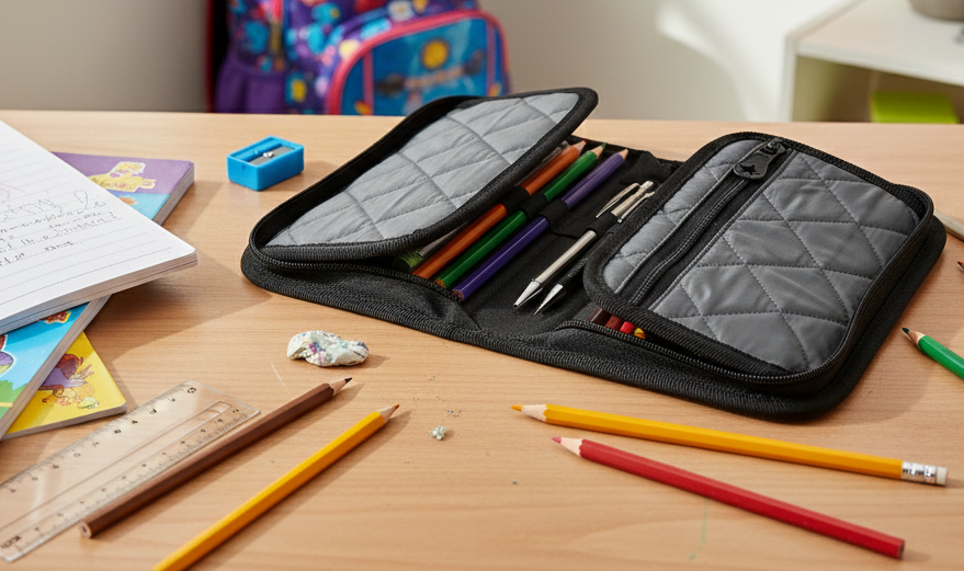 Jacbag cover Soft-Sert Kapaklı Ayraçlı kapitone Kalem Kutusu