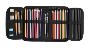 Jacbag cover Soft-Sert Kapaklı Ayraçlı kapitone Kalem Kutusu Cover Soft-Gri