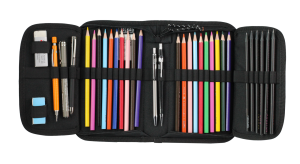 Jacbag cover Soft-Sert Kapaklı Ayraçlı kapitone Kalem Kutusu Cover Soft-Lacivert