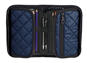 Jacbag cover Soft-Sert Kapaklı Ayraçlı kapitone Kalem Kutusu Cover Soft-Lacivert