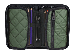 Jacbag cover Soft-Sert Kapaklı Ayraçlı kapitone Kalem Kutusu Cover Soft-Haki