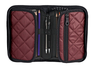 Jacbag cover Soft-Sert Kapaklı Ayraçlı kapitone Kalem Kutusu Cover Soft-Bordo