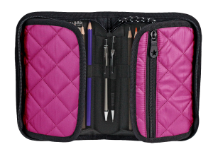 Jacbag cover Soft-Sert Kapaklı Ayraçlı kapitone Kalem Kutusu Cover Soft-Pembe