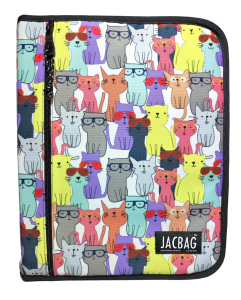 Jacbag OrganiZip-Fermuarlı Dosya Çanta A4 Organizer Dosya-Sarı Kedi