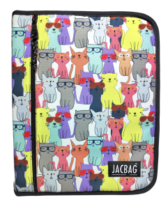 Jacbag OrganiZip-Fermuarlı Dosya Çanta A4 Organizer Dosya-Sarı Kedi