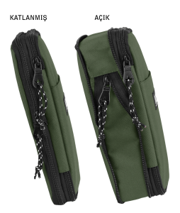 Jacbag Zup Bag-Genişleyen Organizer Kalem Kutusu Zup Bag-Haki