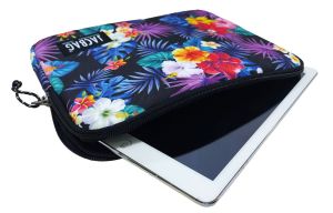 Jacbag Fermuarlı Tablet Çantası Tablet-Mor yapraklar