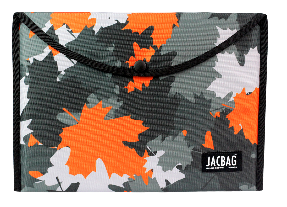 Jacbag Çıtçıtlı Dosya  Çanta  A4 Çıtçıtlı Dosya-Turuncu Camoflora