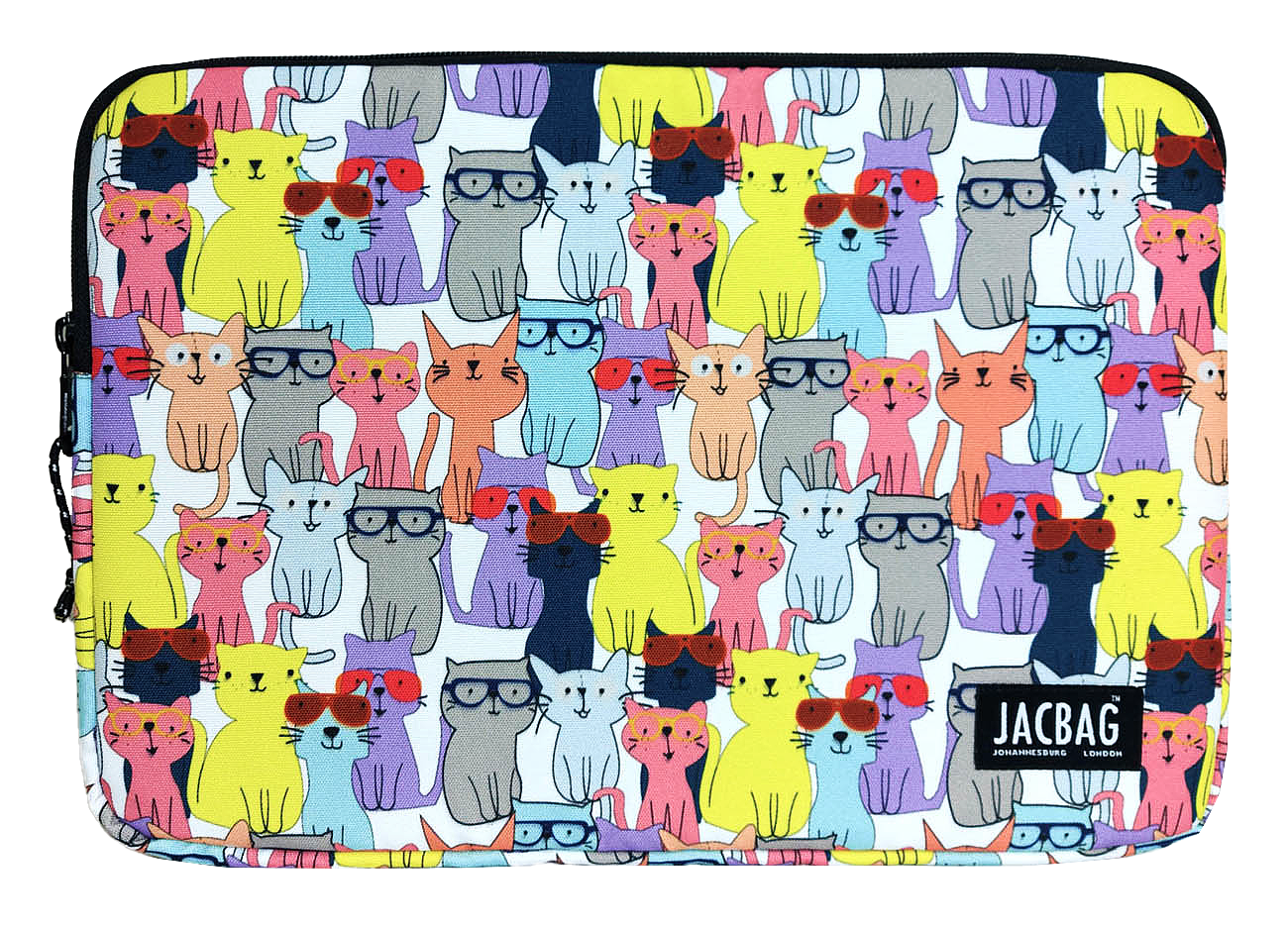 Jacbag Notebag-Evrak ve Notebook Fermuarlı Çanta Notebag-Sarı Kedili