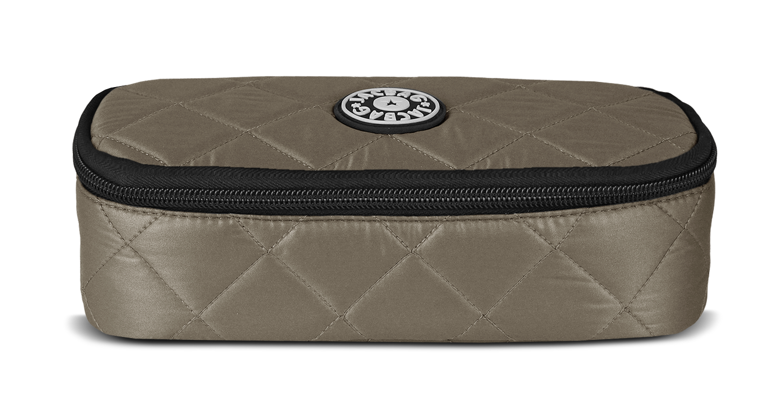 Jacbag Oval XL Soft-Oval Tip Büyük Boy Kapitone Kalem Kutusu Oval Soft-Vizon