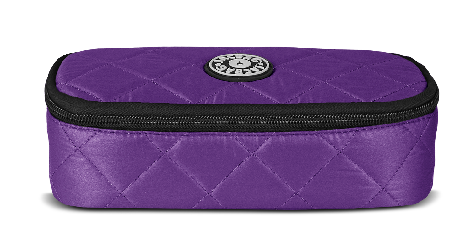 Jacbag Oval XL Soft-Oval Tip Büyük Boy Kapitone Kalem Kutusu Oval Soft-Mor
