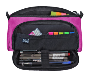 Jacbag Prime XL-Lastik Ayraçlı İki Bölmeli Kalem Kutusu Prime XL-Pembe