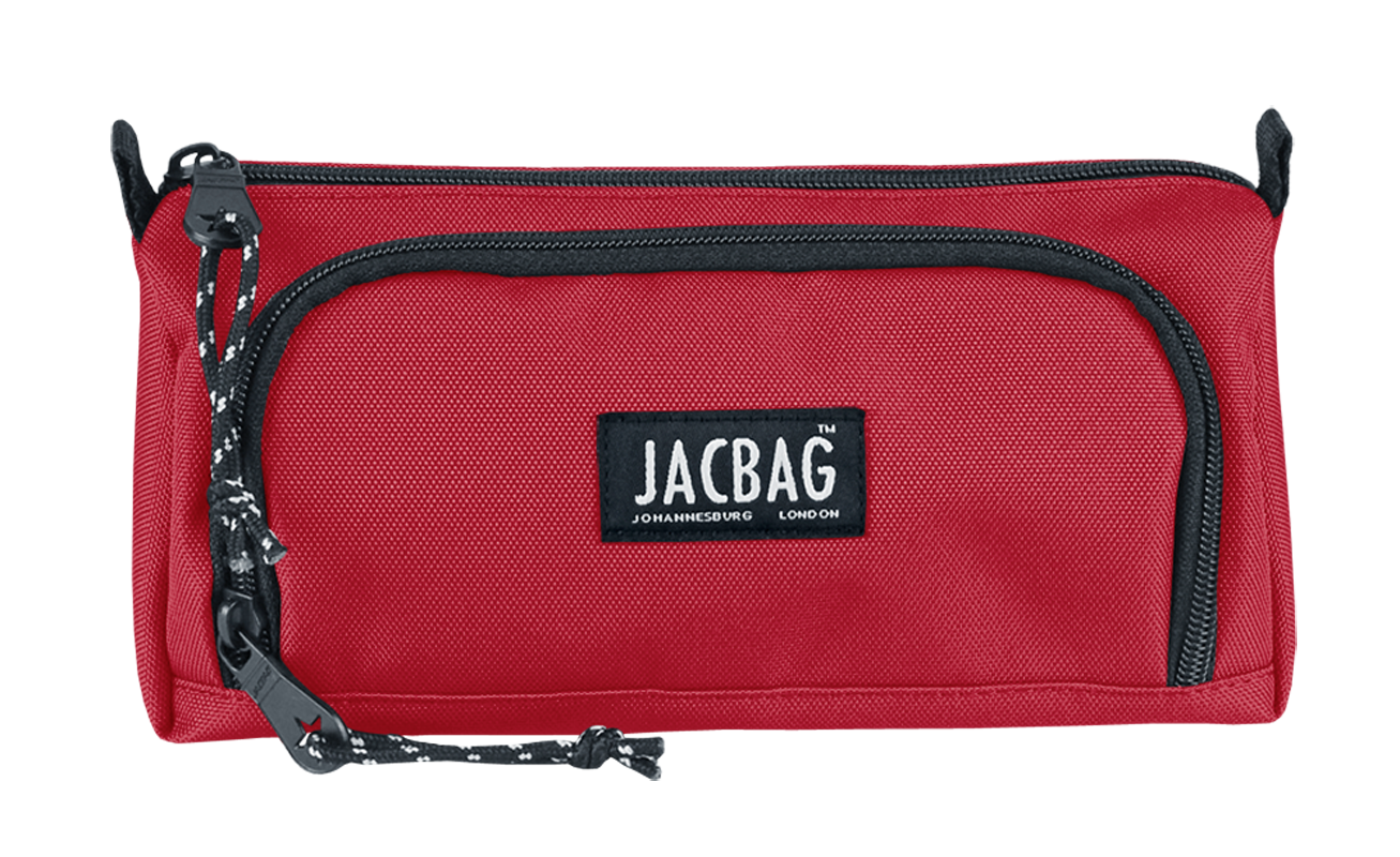 Jacbag Prime XL-Lastik Ayraçlı İki Bölmeli Kalem Kutusu Prime XL-Kırmızı