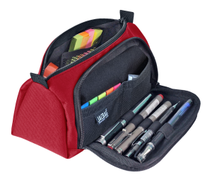 Jacbag Prime XL-Lastik Ayraçlı İki Bölmeli Kalem Kutusu Prime XL-Kırmızı