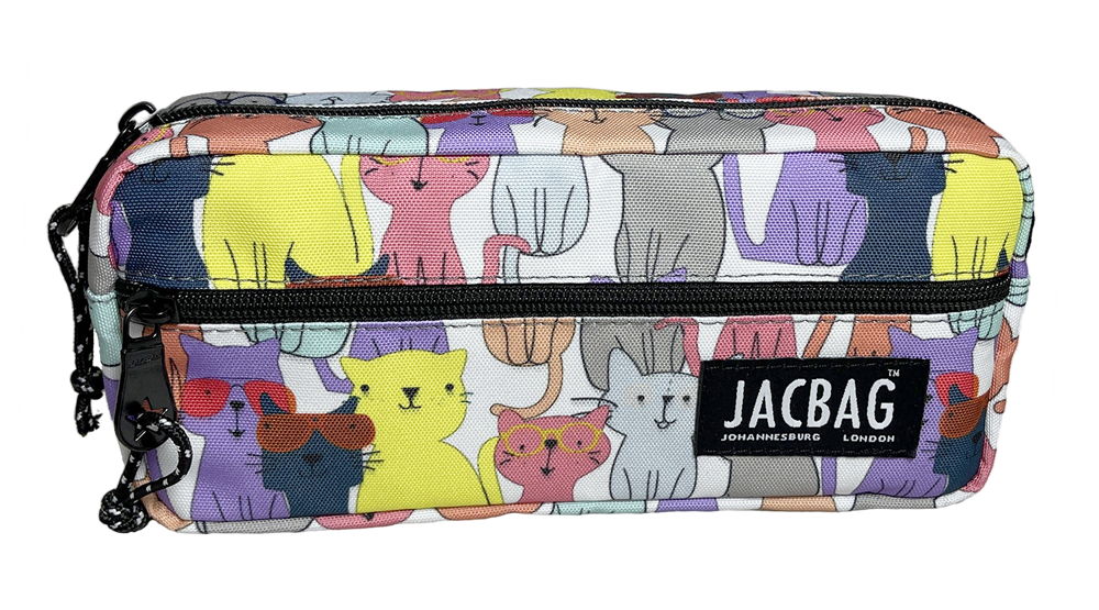 Jacbag Dual Zip-İki Fermuarlı Kalemkutusu Dual Zip-Sarı Kedi