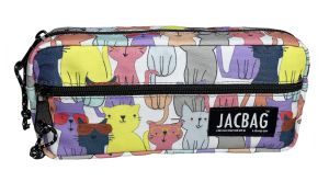 Jacbag Dual Zip-İki Fermuarlı Kalemkutusu Dual Zip-Sarı Kedi