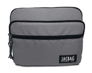 Jacbag İki Bölmeli Fermuarlı  Cepli Tablet Çantası Cepli Tablet-Gri