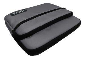 Jacbag İki Bölmeli Fermuarlı  Cepli Tablet Çantası Cepli Tablet-Gri