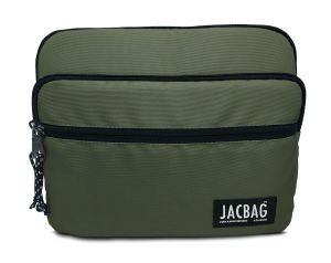 Jacbag İki Bölmeli Fermuarlı  Cepli Tablet Çantası Cepli Tablet-Haki