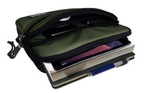 Jacbag İki Bölmeli Fermuarlı  Cepli Tablet Çantası Cepli Tablet-Haki