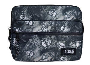 Jacbag İki Bölmeli Fermuarlı  Cepli Tablet Çantası Cepli Tablet-Kurukafa