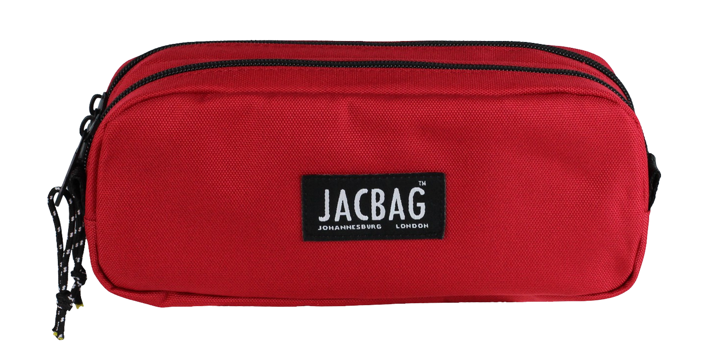 Jacbag Dual Pouch-İki Bölmeli Kalem Kutusu Dual Pouch-Kırmızı