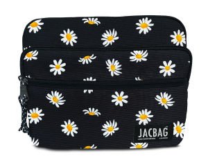 Jacbag İki Bölmeli Fermuarlı  Cepli Tablet Çantası Cepli Tablet-Papatya
