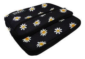 Jacbag İki Bölmeli Fermuarlı  Cepli Tablet Çantası Cepli Tablet-Papatya