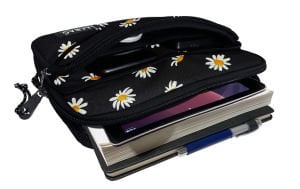 Jacbag İki Bölmeli Fermuarlı  Cepli Tablet Çantası Cepli Tablet-Papatya