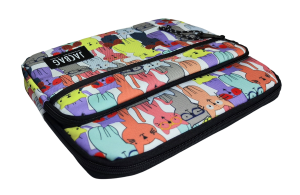 Jacbag İki Bölmeli Fermuarlı  Cepli Tablet Çantası Cepli Tablet-Sarı Kedi