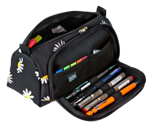 Jacbag Prime XL-Lastik Ayraçlı İki Bölmeli Kalem Kutusu Prime XL-Papatya