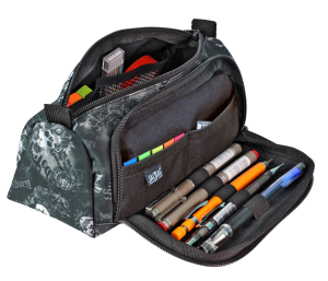 Jacbag Prime XL-Lastik Ayraçlı İki Bölmeli Kalem Kutusu Prime XL-Kurukafa