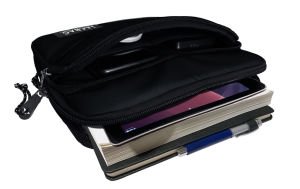 Jacbag İki Bölmeli Fermuarlı  Cepli Tablet Çantası Cepli Tablet-Siyah