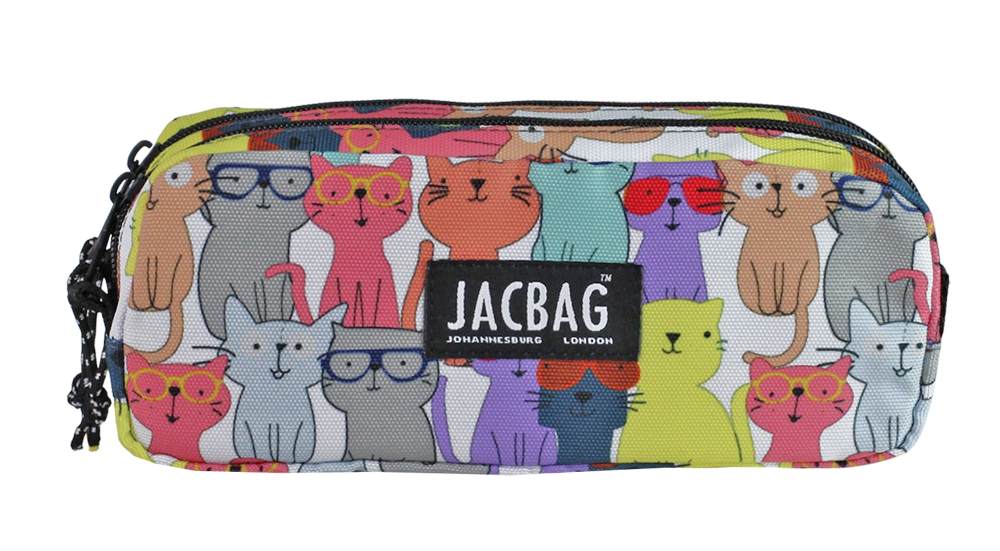 Jacbag Dual Pouch-İki Bölmeli Kalem Kutusu Dual Pouch-Sarı Kedili