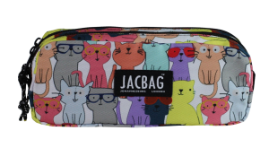 Jacbag Dual Pouch-İki Bölmeli Kalem Kutusu Dual Pouch-Sarı Kedili