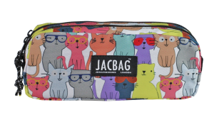 Jacbag Dual Pouch-İki Bölmeli Kalem Kutusu Dual Pouch-Sarı Kedili
