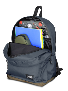 Jacbag Campus-Deri Tabanlı İki Bölmeli Sırt Çantası Campus Jac-Gri