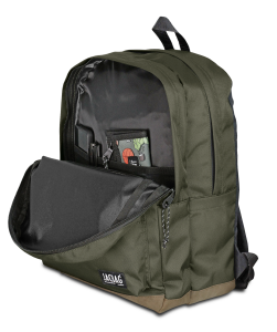 Jacbag Campus-Deri Tabanlı İki Bölmeli Sırt Çantası Campus Jac-Haki