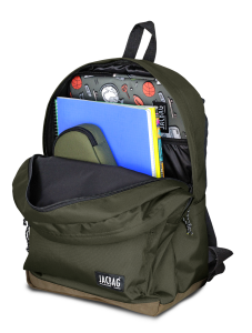 Jacbag Campus-Deri Tabanlı İki Bölmeli Sırt Çantası Campus Jac-Haki