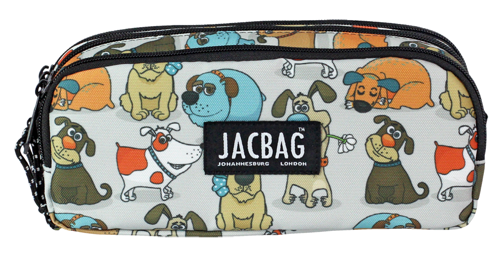 Jacbag Trıple Pouch-Üç Bölmeli Kalem Kutusu Triple Pouch-Neşeli Patiler