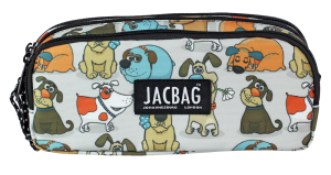 Jacbag Trıple Pouch-Üç Bölmeli Kalem Kutusu Triple Pouch-Neşeli Patiler