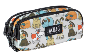 Jacbag Trıple Pouch-Üç Bölmeli Kalem Kutusu Triple Pouch-Neşeli Patiler