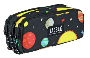 Jacbag Trıple Pouch-Üç Bölmeli Kalem Kutusu Triple Pouch-Galaksi